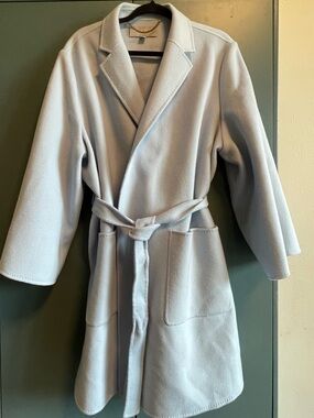 Pure Collection Light Blue Wrap Trench Coat with Belt